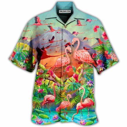 Flamingo Couple Love - Hawaiian Shirt - Owl Ohh - Owl Ohh