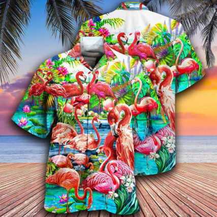 Flamingo Green Slow Down Enjoy The Moment - Hawaiian Shirt - Owl Ohh - Owl Ohh