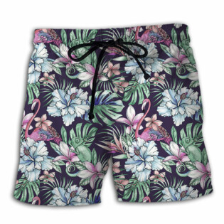 Flamingo Lizard Hibiscus Love Hot Summer - Beach Short - Owl Ohh - Owl Ohh