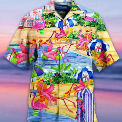 Flamingo Love Beach - Hawaiian Shirt - Owl Ohh - Owl Ohh