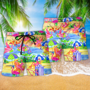 Flamingo Love Beach Summer - Beach Short - Owl Ohh - Owl Ohh