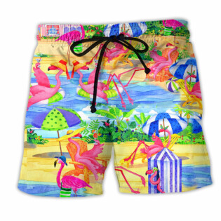 Flamingo Love Beach Summer - Beach Short - Owl Ohh - Owl Ohh