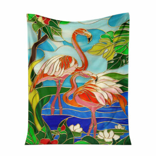 Flamingo Love Beautiful Life - Flannel Blanket - Owl Ohh - Owl Ohh