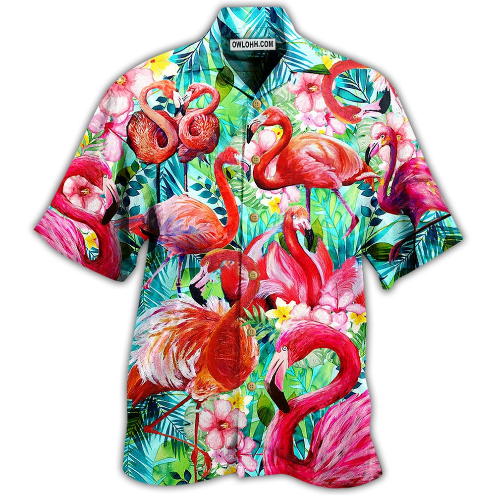 Flamingo Love Pink - Hawaiian Shirt - Owl Ohh - Owl Ohh