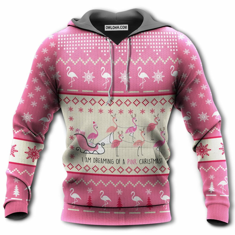 Flamingo Merry Xmas Pinky Style - Hoodie - Owl Ohh - Owl Ohh