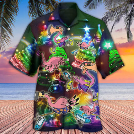 Flamingo Running Merry Christmas - Hawaiian Shirt - Owl Ohh - Owl Ohh
