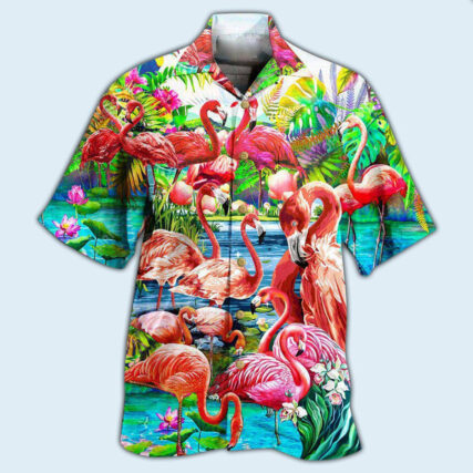 Flamingo Green Slow Down Enjoy The Moment - Hawaiian Shirt - Owl Ohh - Owl Ohh