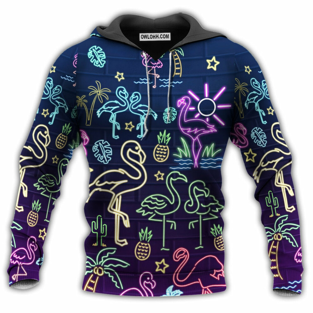 Flamingo Stand Tall And Dream Big Dark Cool Style - Hoodie - Owl Ohh - Owl Ohh