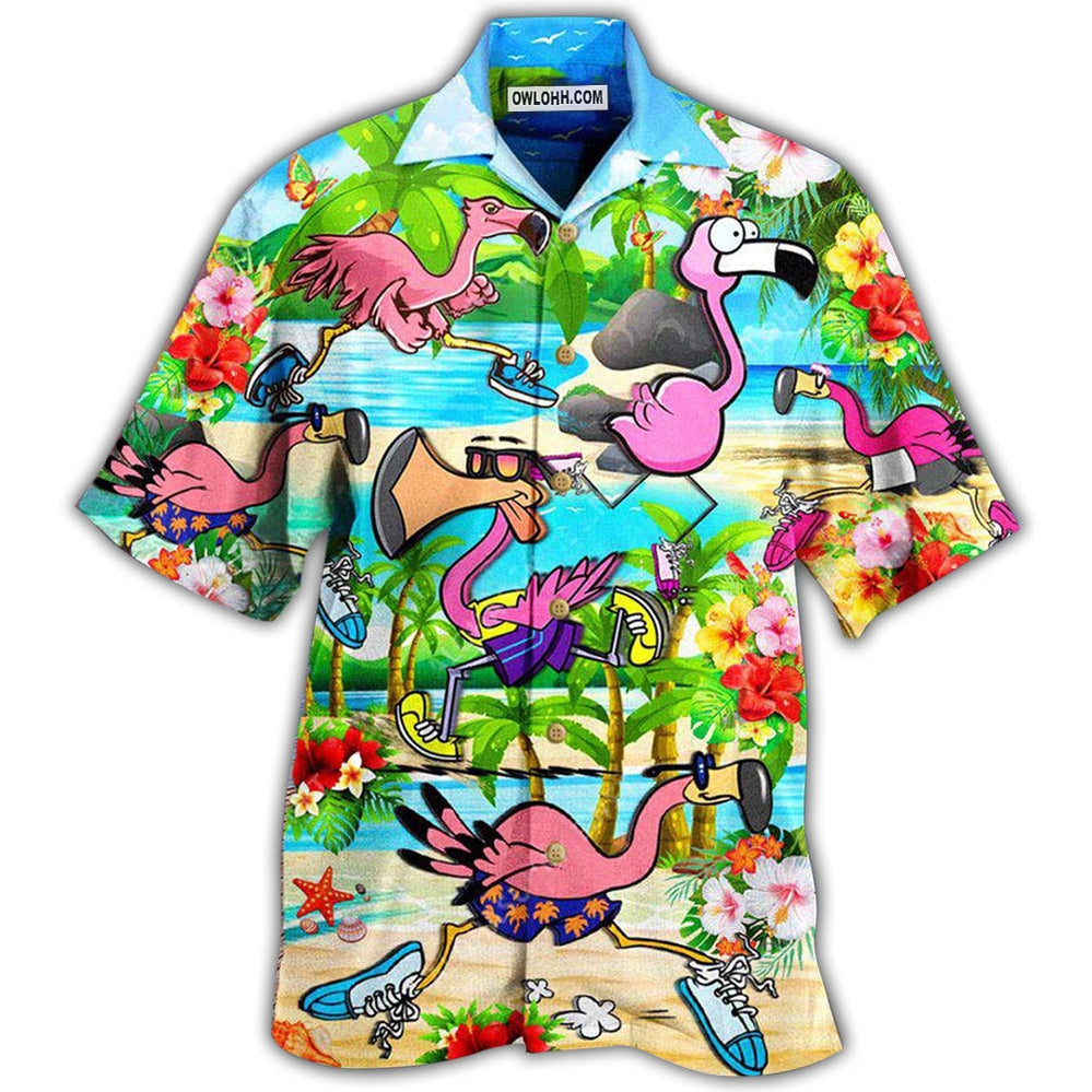 Flamingo The Running Flamingoes - Hawaiian Shirt - Owl Ohh - Owl Ohh