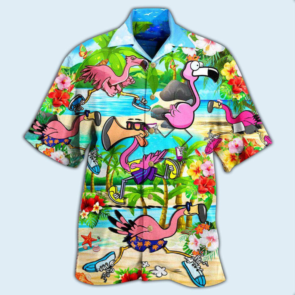 Flamingo The Running Flamingoes - Hawaiian Shirt - Owl Ohh - Owl Ohh