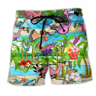 Flamingo The Running Flamingoes So Beautiful - Beach Short - Owl Ohh - Owl Ohh