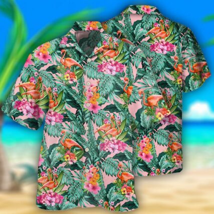 Flamingo Colorful Tropical Leaf Style - Hawaiian shirt - Owl Ohh - Owl Ohh