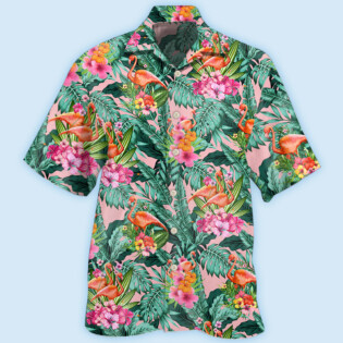 Flamingo Colorful Tropical Leaf Style - Hawaiian shirt - Owl Ohh - Owl Ohh