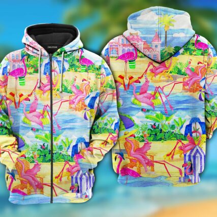 Flamingo Love Beach Amazing - Hoodie - HOOD18NGC270921