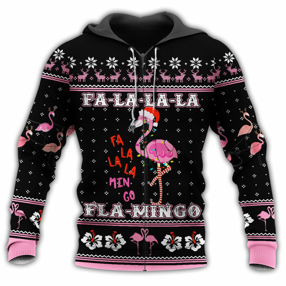 Flamingo Merry Christmas Falala - Hoodie - Owl Ohh - Owl Ohh
