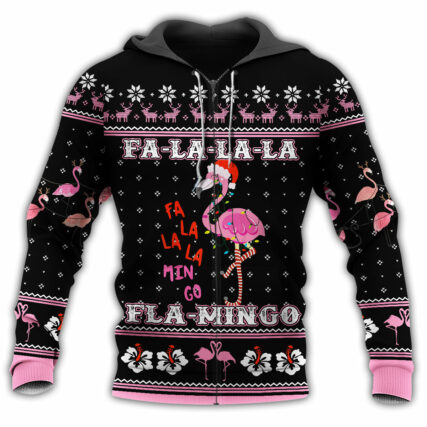 Flamingo Merry Christmas Falala - Hoodie - Owl Ohh - Owl Ohh