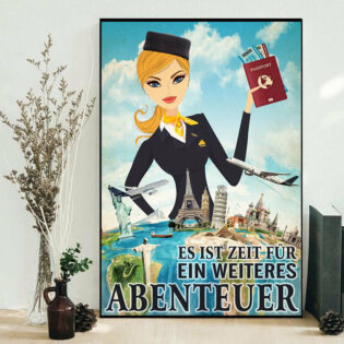 Flight Attendant Polite Blue Sky - Vertical Poster - Owl Ohh - Owl Ohh
