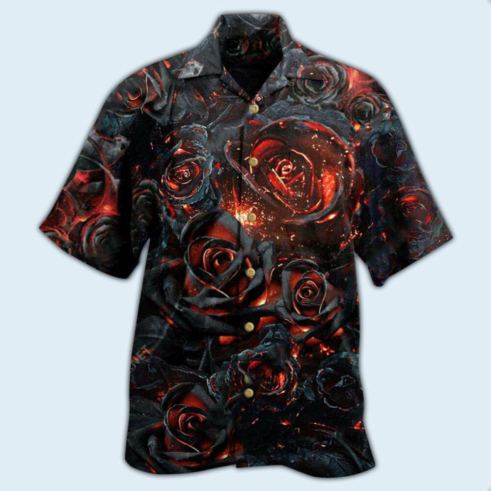 Rose Flowers Life Is Like Burning Rose - Hawaiian Shirt - Owl Ohh - Owl Ohh