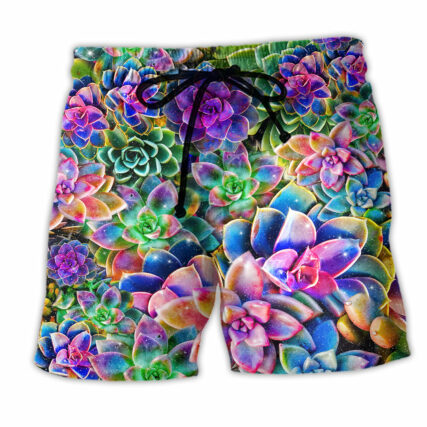 Flower Succulents Are Planttastic - Beach Short - Owl Ohh - Owl Ohh
