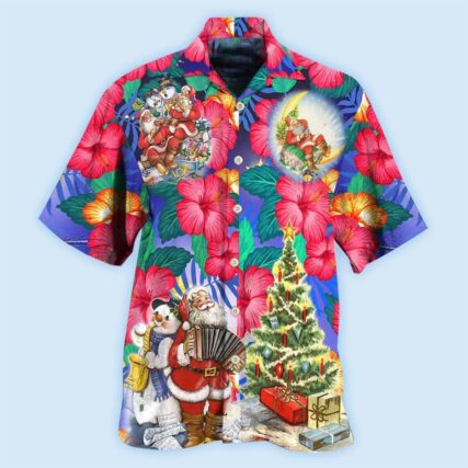 Christmas Flowers Tropical Santa Claus - Hawaiian Shirt - Owl Ohh - Owl Ohh