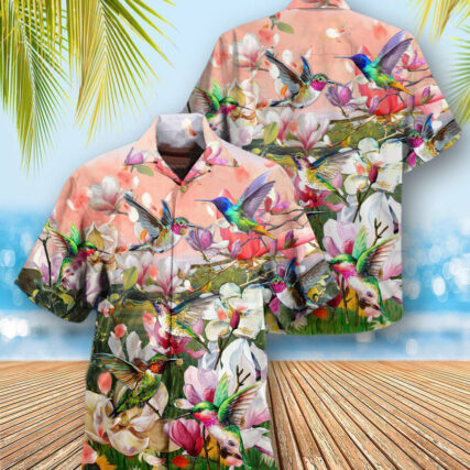 Hummingbird Blooming Lovely White Magnolia - Hawaiian Shirt - Owl Ohh - Owl Ohh