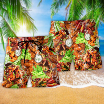 Food Ain't Nothing Chicken Wing Delicious - Beach Short - Owl Ohh - Owl Ohh