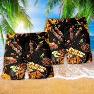 Food BBQ Fire Style - Beach Short - Owl Ohh - Owl Ohh