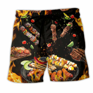 Food BBQ Fire Style - Beach Short - Owl Ohh - Owl Ohh