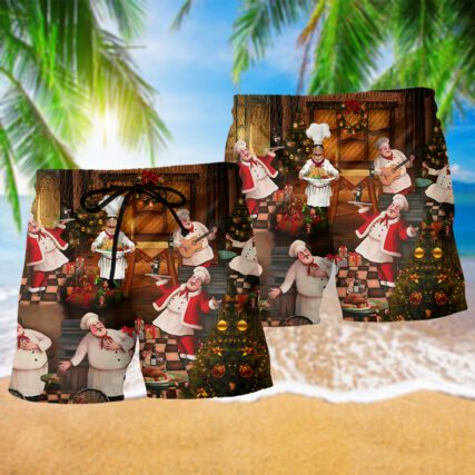 Food Chef Merry Christmas - Beach Short - Owl Ohh - Owl Ohh
