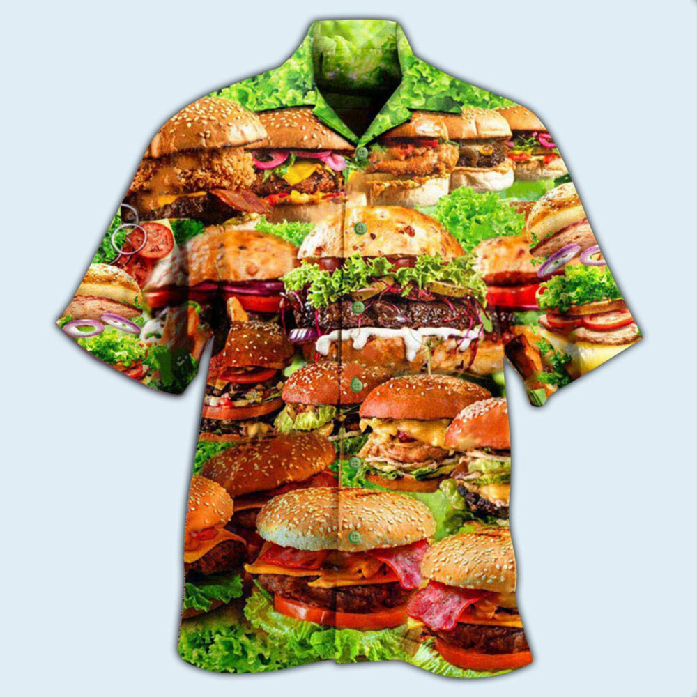 Food Good Mood Delicious Hamburger - Hawaiian Shirt - Owl Ohh - Owl Ohh
