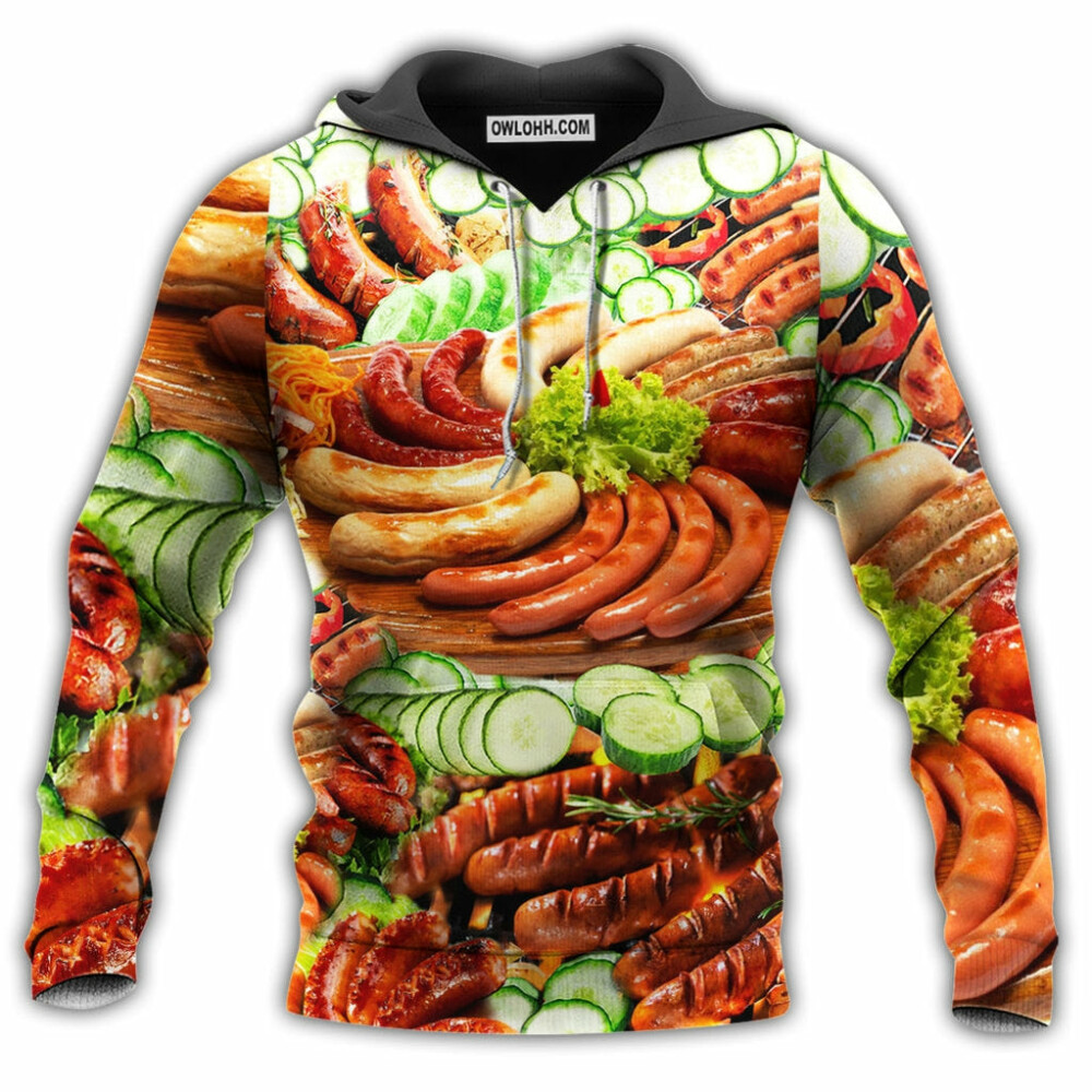 Food Life is Better with Hot Dog with Salad - Hoodie - Owl Ohh - Owl Ohh
