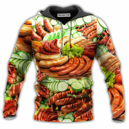 Food Life is Better with Hot Dog with Salad - Hoodie - Owl Ohh - Owl Ohh