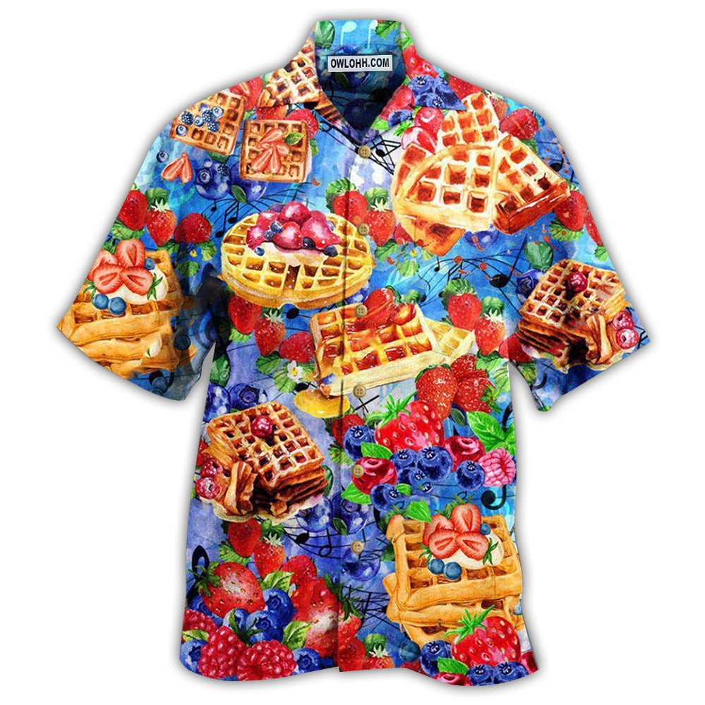 Food Pancake With Strawbery And BlueBery Delicious - Hawaiian Shirt - Owl Ohh - Owl Ohh