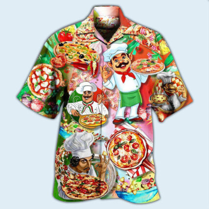 Chef Pizza A Slice A Day Keeps The Sad Away - Hawaiian Shirt - Owl Ohh - Owl Ohh