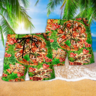 Food Pizza Love At First Bite Delicious - Beach Short - Owl Ohh - Owl Ohh