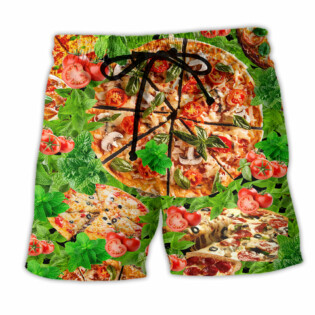Food Pizza Love At First Bite Delicious - Beach Short - Owl Ohh - Owl Ohh