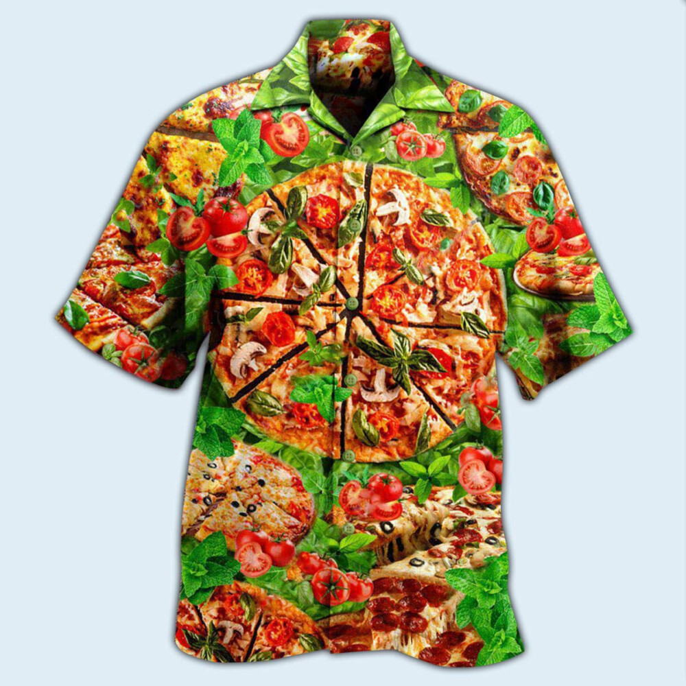 Food Delicious Pizza Love At First Bite - Hawaiian Shirt - Owl Ohh - Owl Ohh