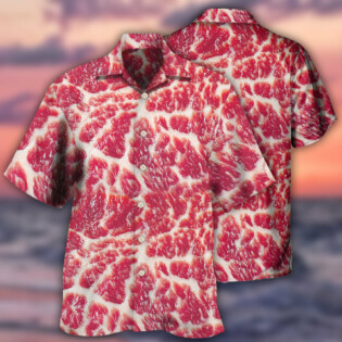 Food Raw Meat Style Funny - Hawaiian Shirt - Owl Ohh for men and women, kids - Owl Ohh