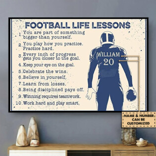 Football Life Lesson Personalized - Horizontal Poster - Owl Ohh - Owl Ohh