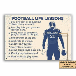 Football Life Lesson Personalized - Horizontal Poster - Owl Ohh - Owl Ohh