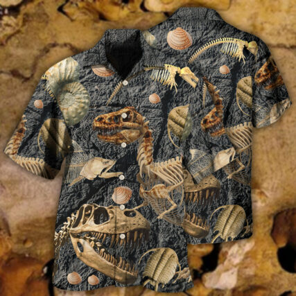Dinosaur Fossils Collection - Hawaiian Shirt - Owl Ohh - Owl Ohh