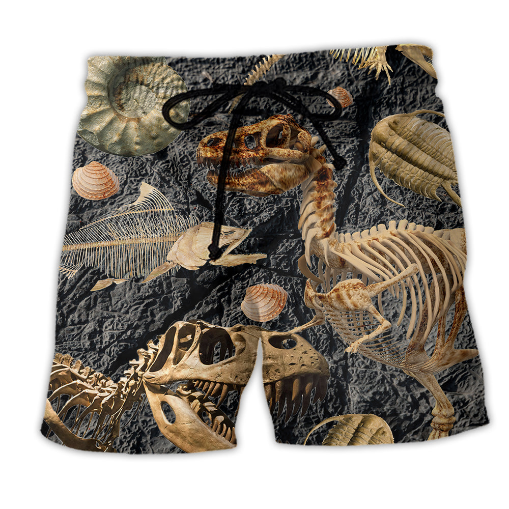 Fossils Collection Dinosaur Lover Cool Style - Beach Short - Owl Ohh - Owl Ohh