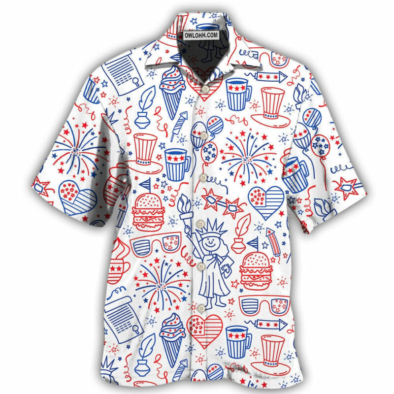 America Independence Day Fourth Of July Cool Art - Hawaiian Shirt - Owl Ohh - Owl Ohh
