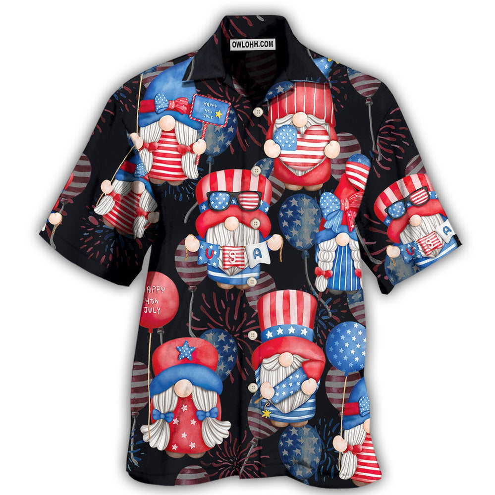 Gnome America Independence Day Fourth of July - Hawaiian Shirt - Owl Ohh - Owl Ohh