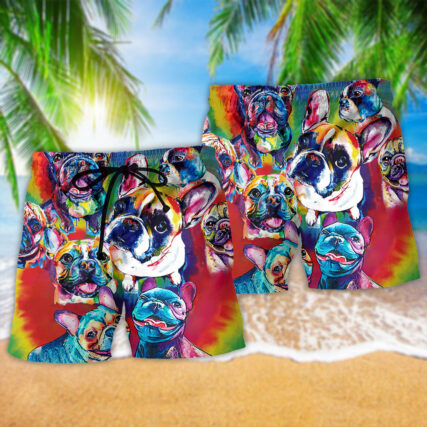 French Bulldog Love Color - Beach Short - Owl Ohh - Owl Ohh