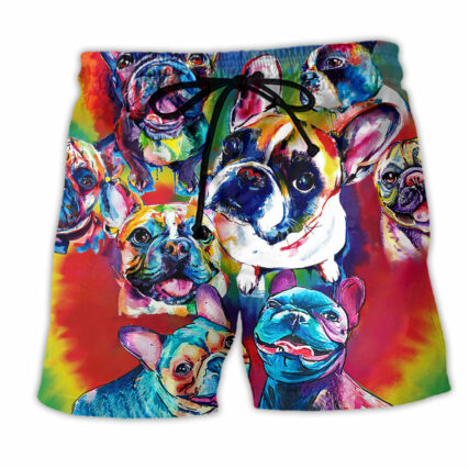 French Bulldog Love Color - Beach Short - Owl Ohh - Owl Ohh