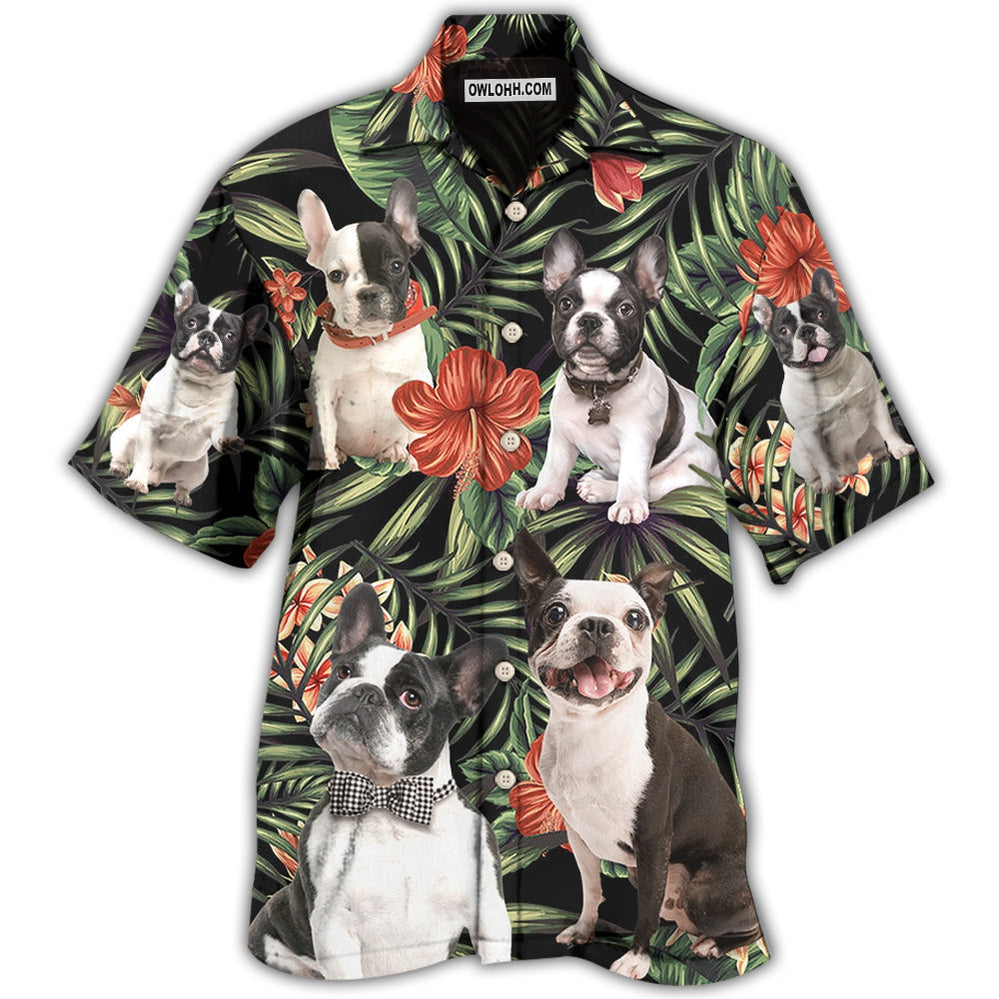 French Bulldog Tropical Floral Style - Hawaiian Shirt - Owl Ohh - Owl Ohh