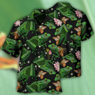 Frog Green Frog Black Style - Hawaiian Shirt - Owl Ohh - Owl Ohh