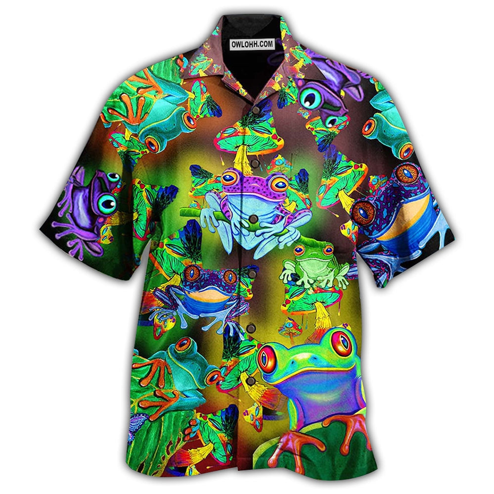 Frog And Mushrooms Love Life Funny - Hawaiian Shirt - Owl Ohh - Owl Ohh