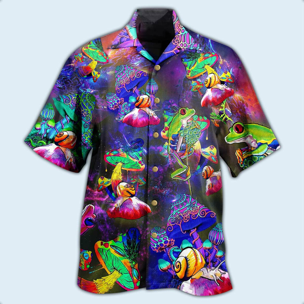 Frog Colorful Galaxy Mushroom - Hawaiian Shirt - Owl Ohh - Owl Ohh